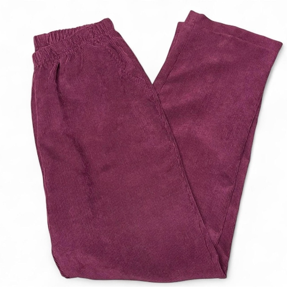 American Sweetheart Womens 8 Mulberry Pink Elastic Waist Corduroy Pull On Pants